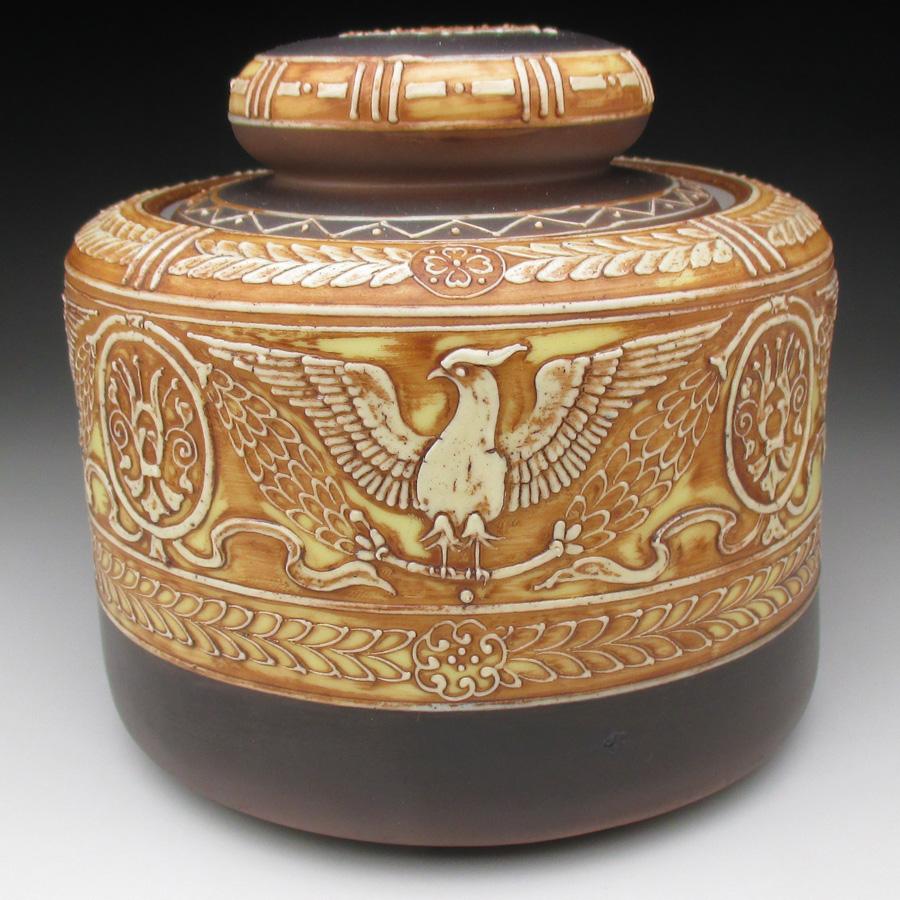 明治時期 オールドノリタケ 盛り上げ花紋 香炉 R7112335 明治時期