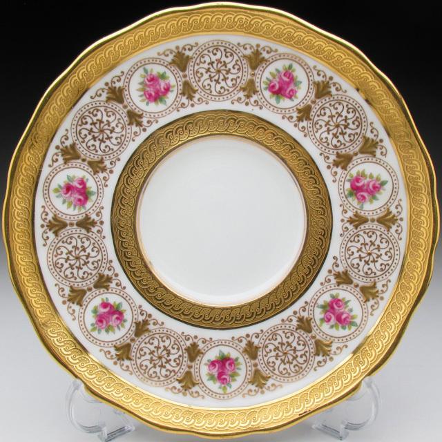 コウルドン 金彩薔薇絵 ダブルハンドル カップ＆ソーサー アンティーク