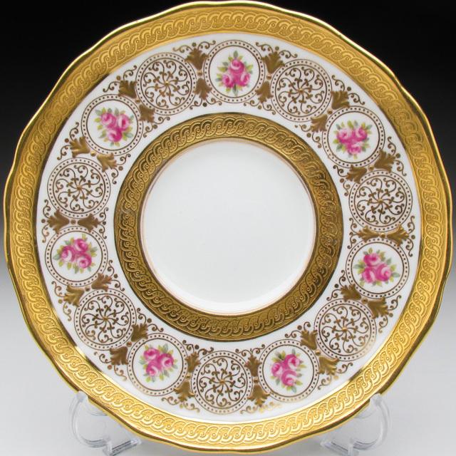 コウルドン 金彩薔薇絵 ダブルハンドル カップ＆ソーサー アンティーク