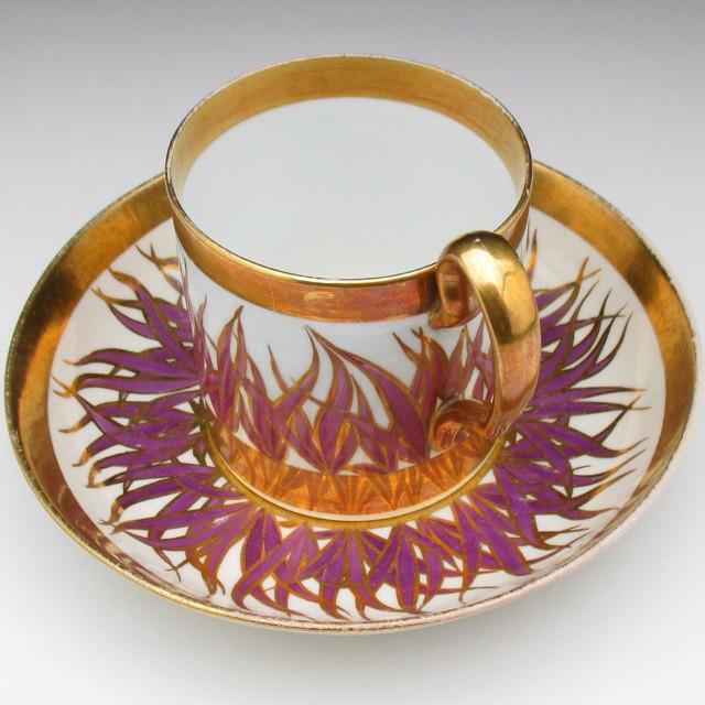 MINTON（ミントン） 金彩草文 カップ＆ソーサー アンティーク 19世紀