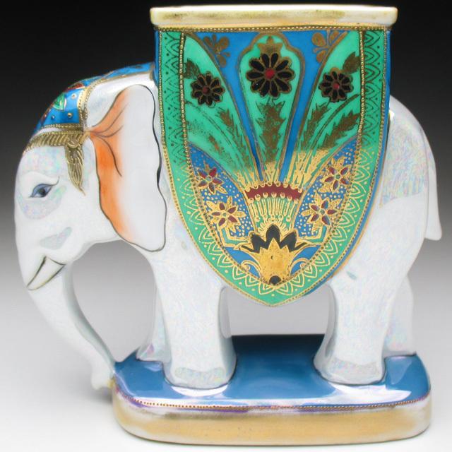 ノリタケ オールドノリタケ 象フィギュア 小物入れ : アンティーク