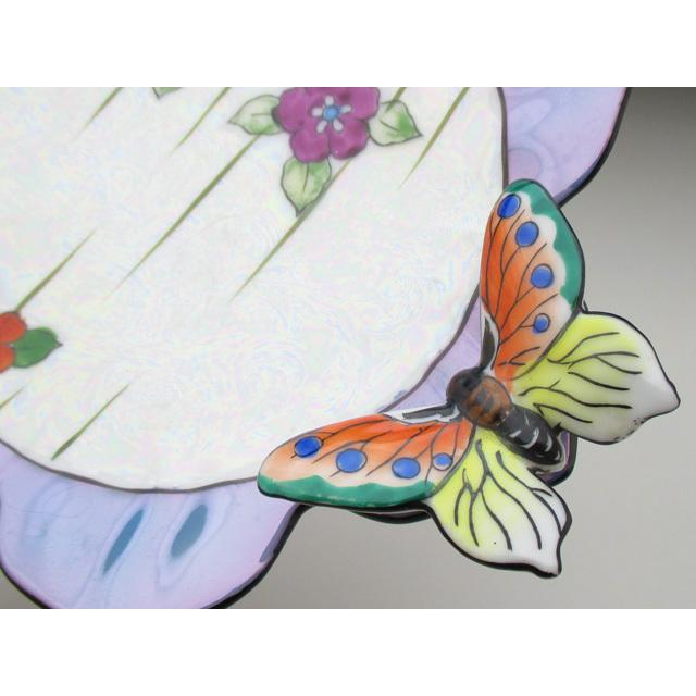 ノリタケ オールドノリタケ ブルー地花絵 蝶フィギュア付 ボウル