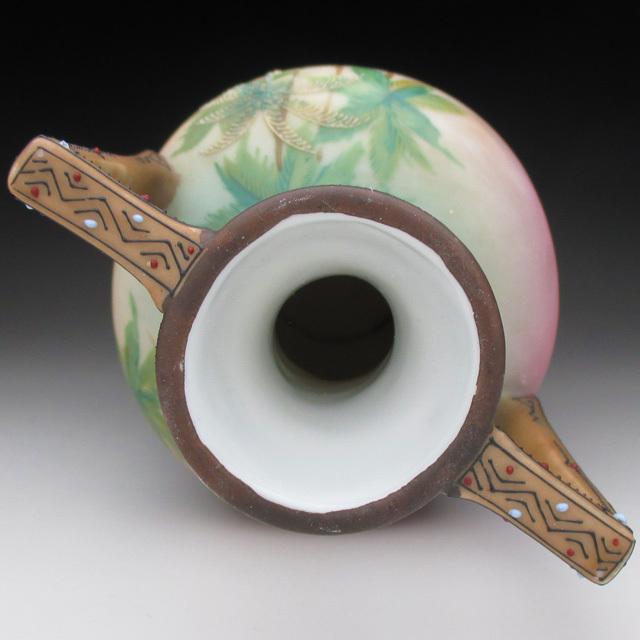 ノリタケ オールドノリタケ 盛り上げエジプト風景絵 花瓶 23cm