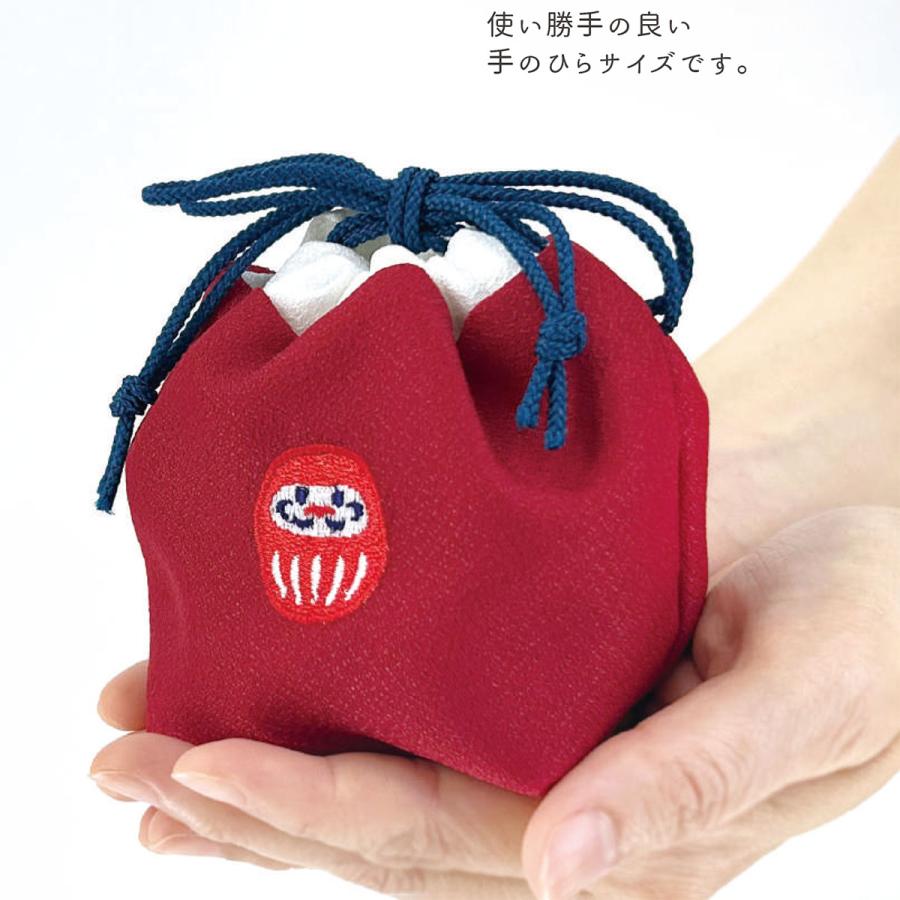 縁福巾着えんぷくきんちゃく 日本製 ちりめん生地風 ポーチ 小物入れ