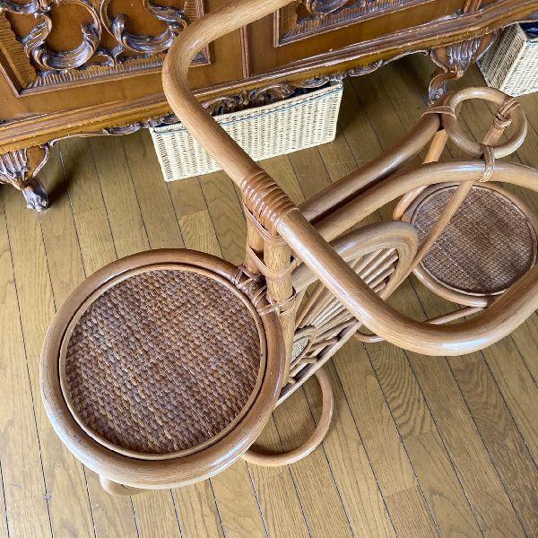 VINTAGE ≫ヴィンテージ*古いラタンのペニー・ファージング型フラワー