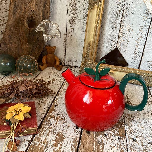 VINTAGE ≫Copco コプコ*ホーロー トマト ケトル*琺瑯 やかん ポット