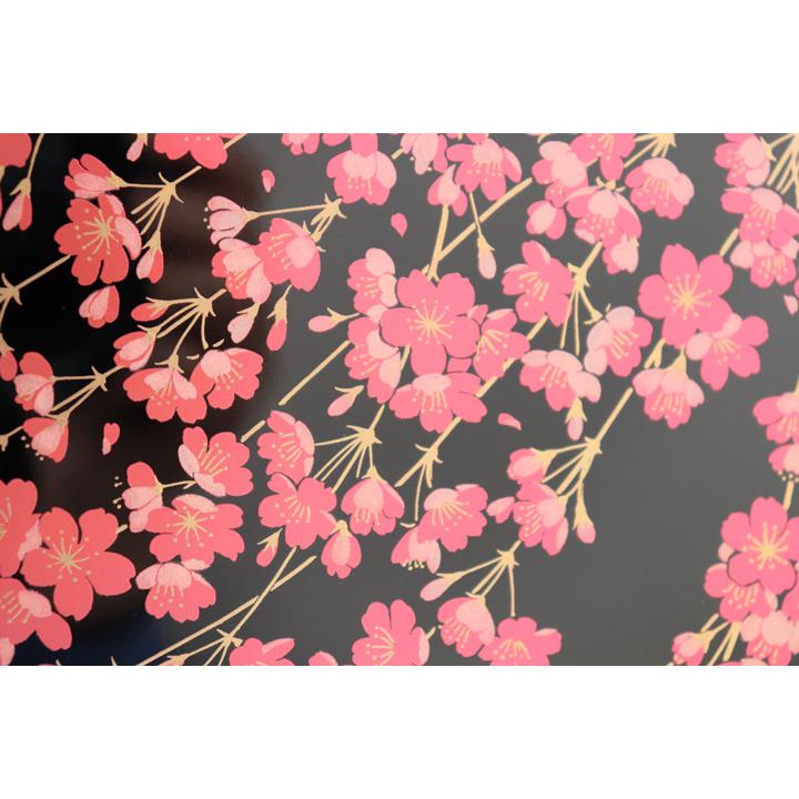 屏風 しだれ桜 黒 漆器 会津塗りミニ屏風 びょうぶ しだれざくら 桜