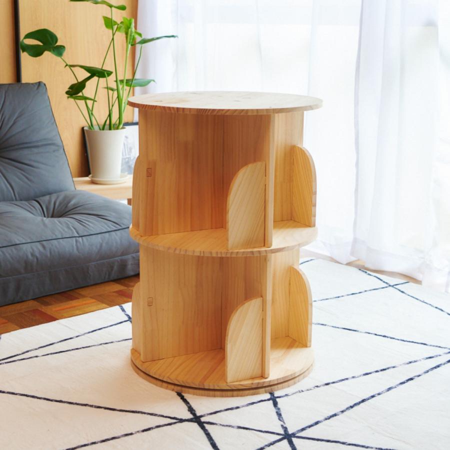 iimonbou 回転式本棚 本棚 大容量 ブックシェルフ 360度回転 幅45cm