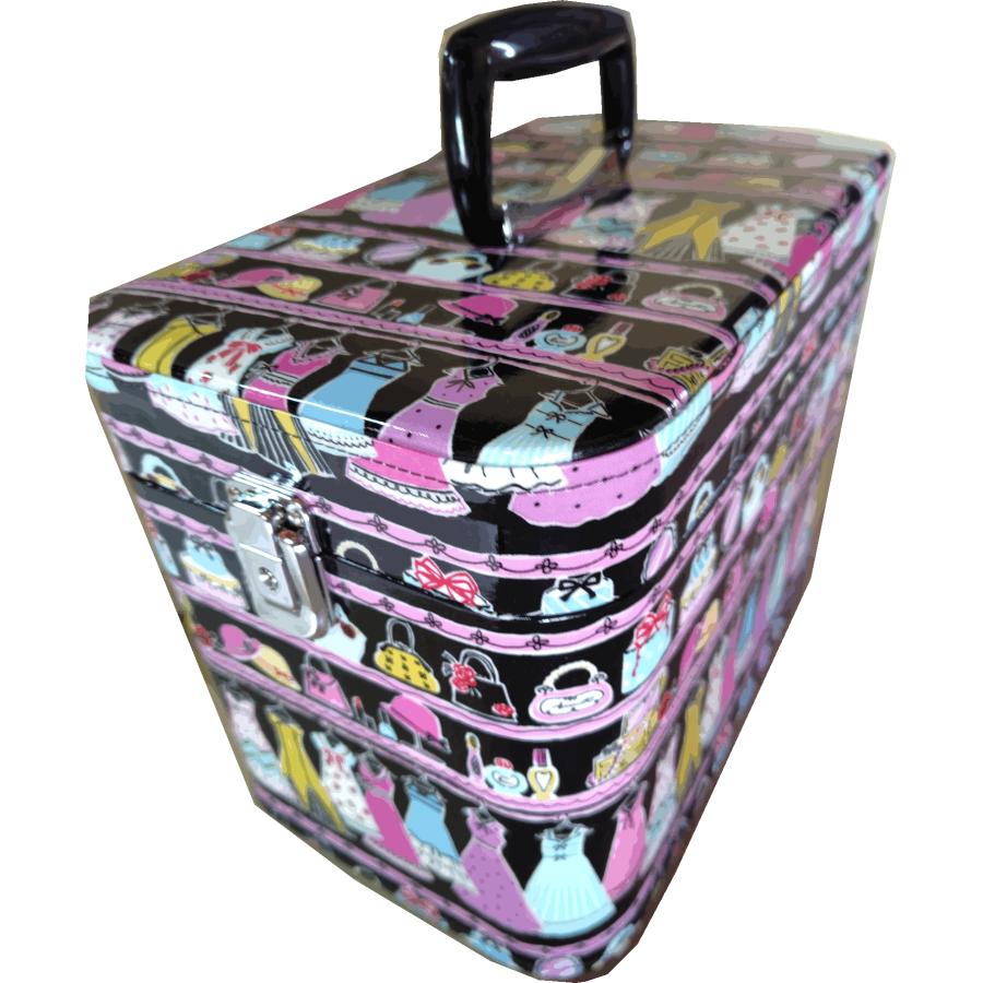 メイクボックス、コスメボックス ハンガー33cmブラック 化粧入れ 鏡