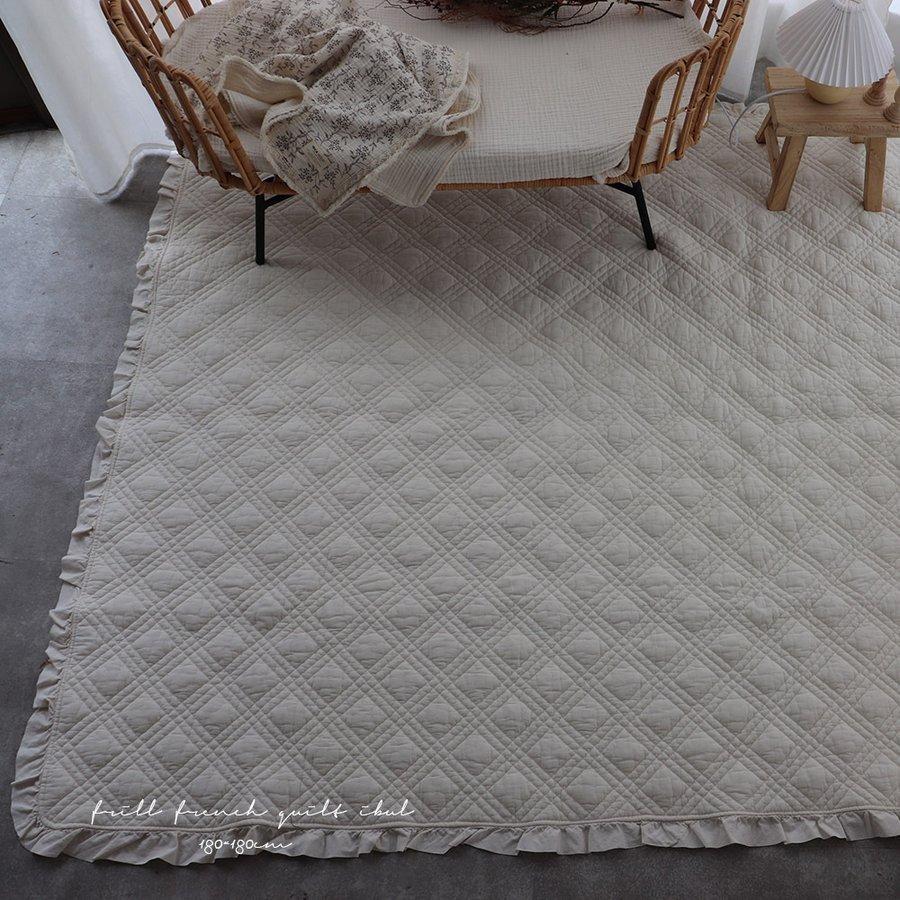 中綿増量 french frill quilt ibul 約180×180cm（フリル含まず）TRICK