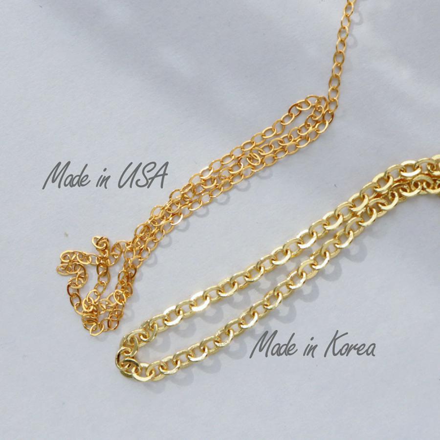 14KGF 真鍮製 1.0mm ウィートチェーン ネックレス アメリカ直輸入