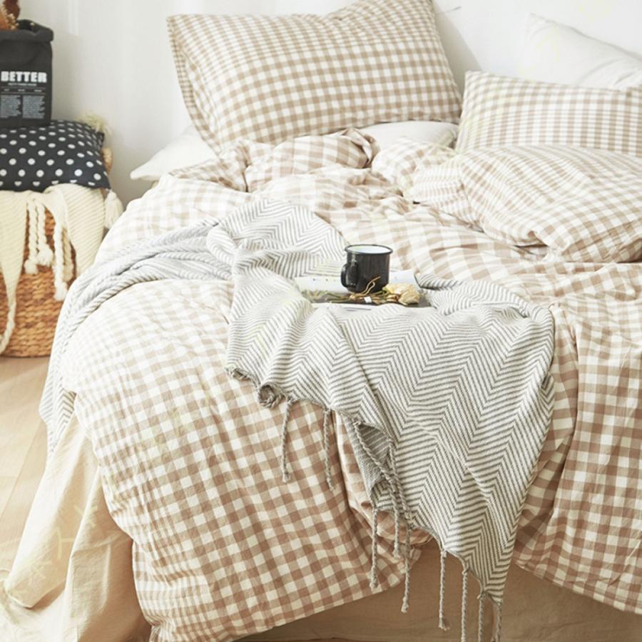 布団カバー クイーン シングル ギンガムチェック柄 掛け布団 掛け
