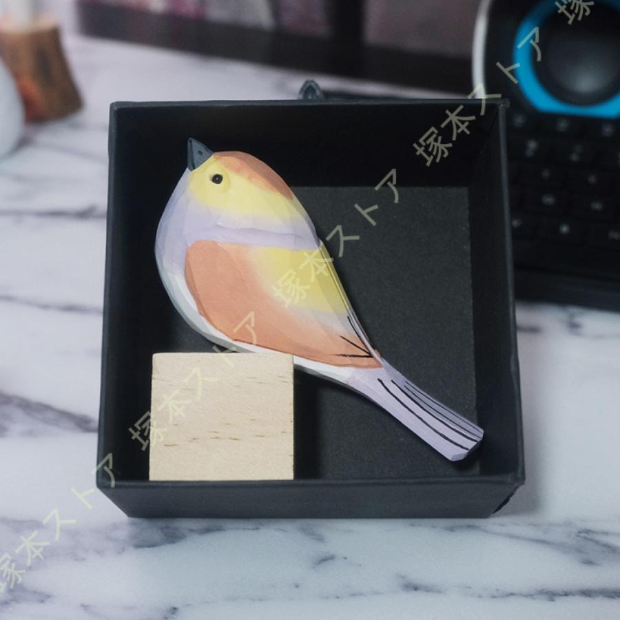 鳥の彫刻 木製 オシャレ 北欧風 置物 バード トリ 木製鳥 木製オブジェ
