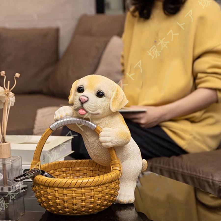 樹脂パグ キー 玄関収納ボックス 犬の像の置物 彫刻ジュエリー