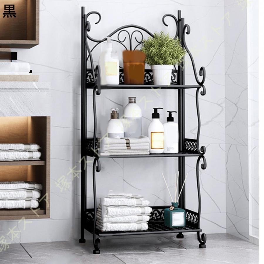 ブラックアイアンラック 3段 花台 フラワースタンド アイアン 黒