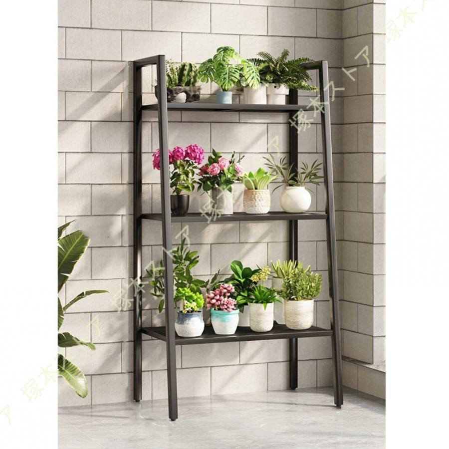 ラック ガーデンラック 3段 鉢置き台 屋外使用 スチールラック スリム