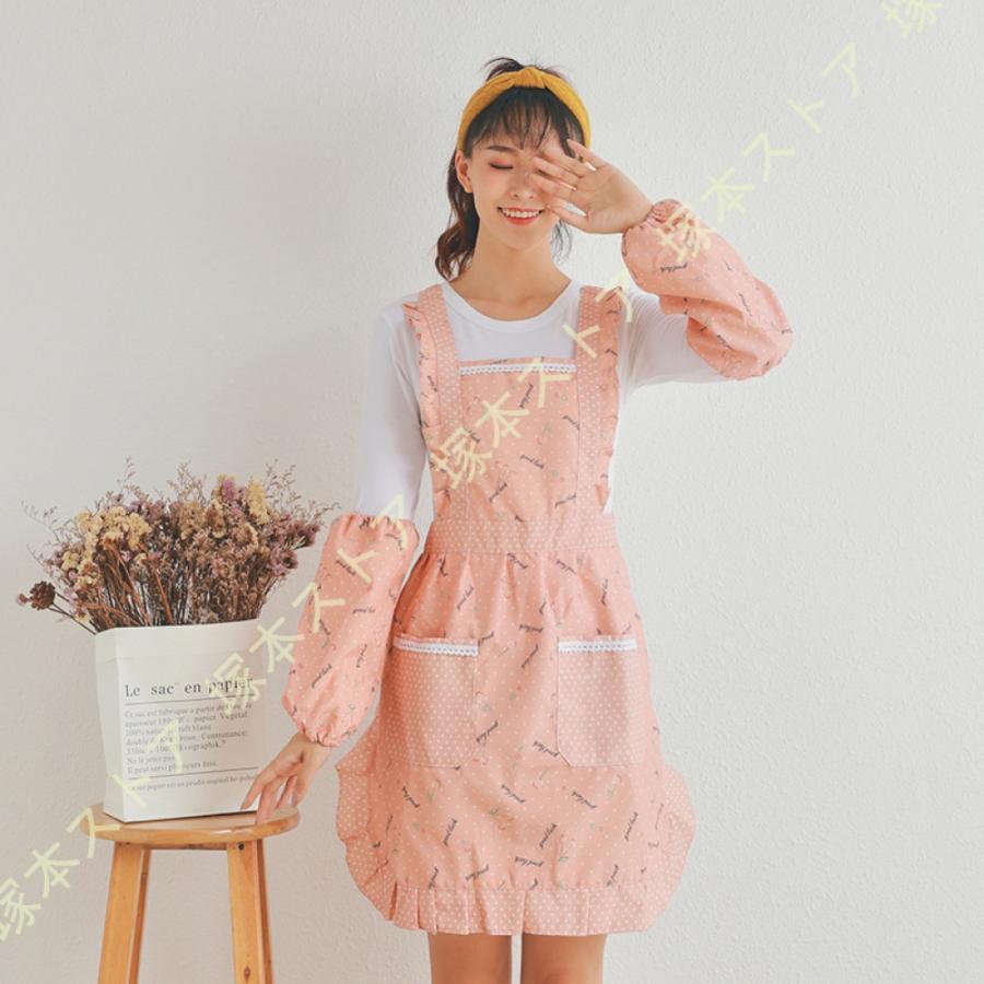 フリルが可愛い！メイド風 エプロン ひらひら フリル ワンピース風