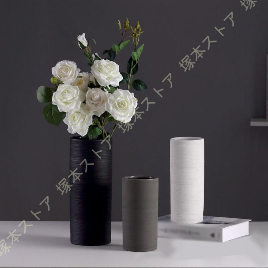 花瓶 黒 おしゃれ 一輪挿し 大きな 北欧 陶器 大型 花びん 花器