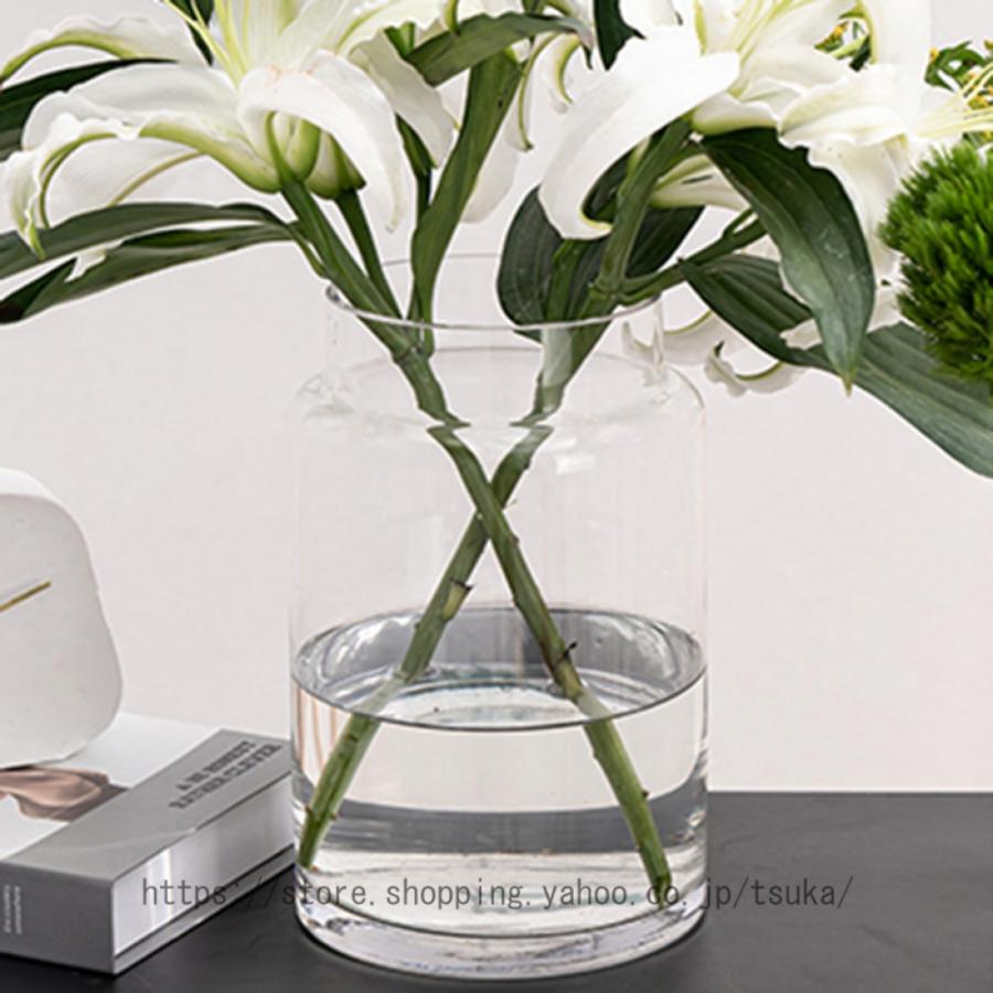 ガラス 花瓶 大型 かびん 広口 広口タイプ 花びん フラワーベース 瓶