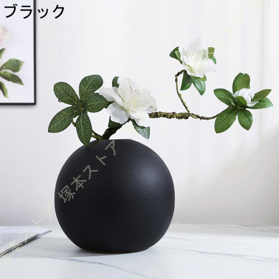 花瓶 黒 陶器 ミニ花器 一輪挿し セラミック フラワーベース ブラック