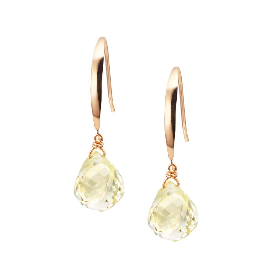 ジュエリーツツミ K10イエローゴールドレモンクォーツピアス