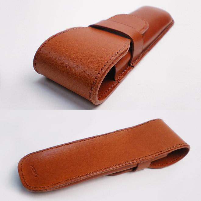 定番 ペンケース 【2本差し】【栃木レザー】仕切無し / 本革 革