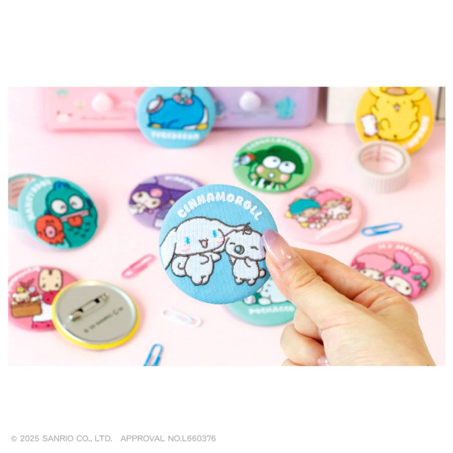BOX〉サンリオキャラクターズ トレーディング刺繍缶バッジ ティーズ