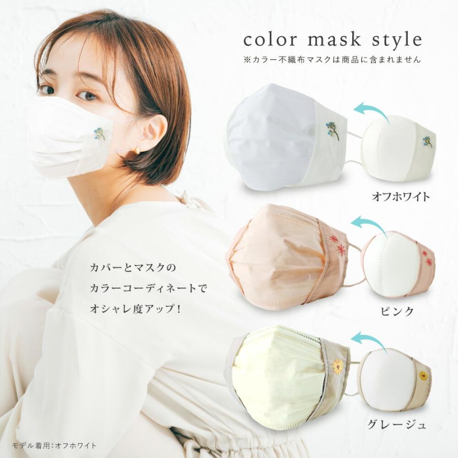 3D マスクカバー 刺繍入り1枚入送料無料 不織布マスク用 ツーヨン
