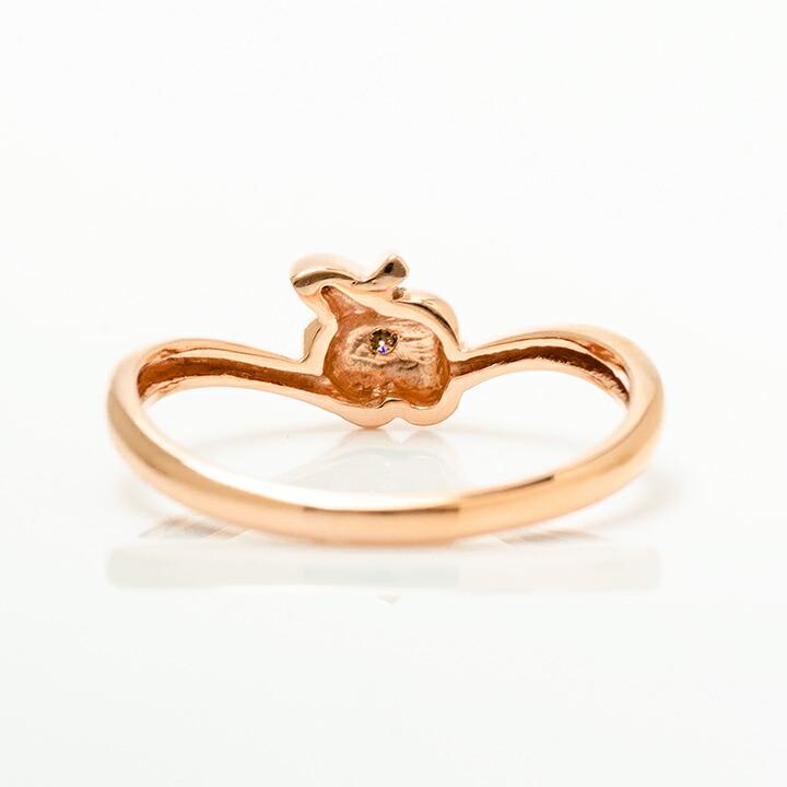 指輪 リング ブラウンダイヤモンド りんごモチーフ シルバー925