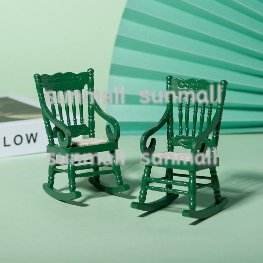1点販売】【選べる4色】木製ミニチュアロッキングチェア【1/6・1/12