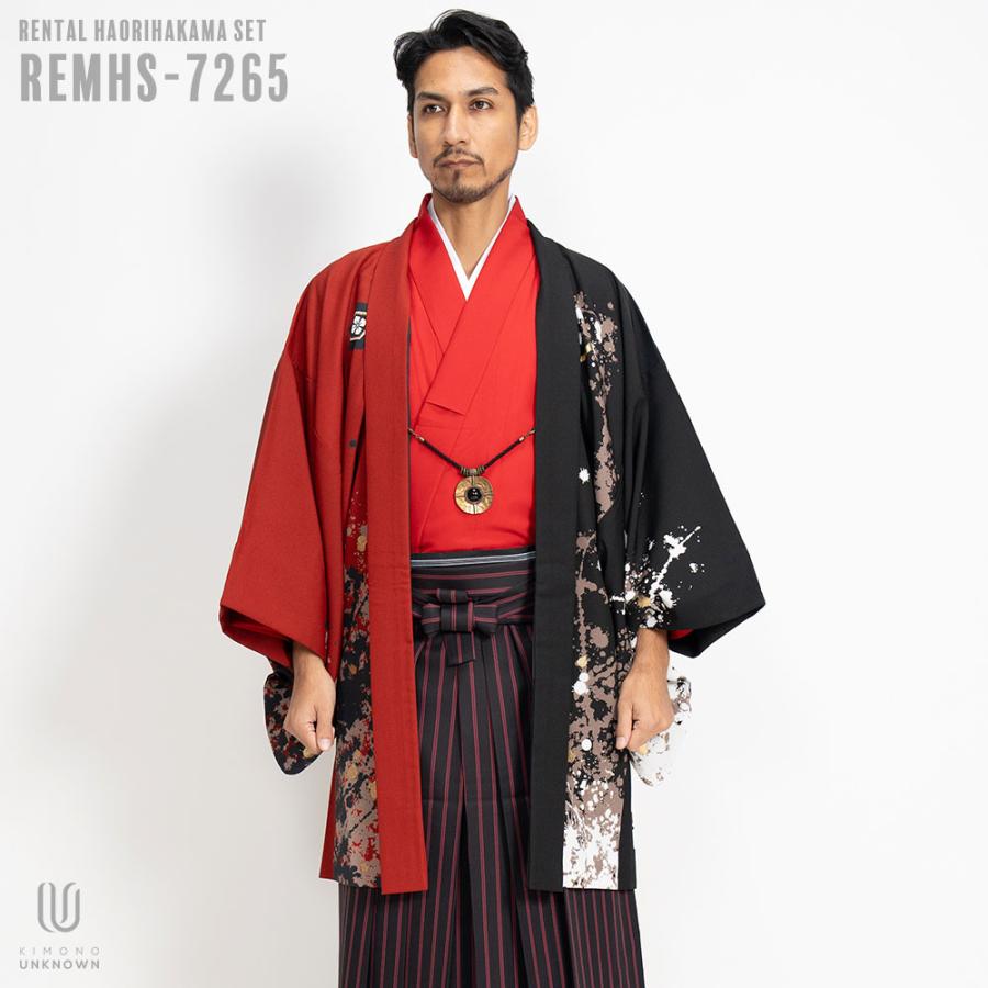 安心の最大1ヶ月レンタル可能 男性用レンタル羽織袴フルセット-7265