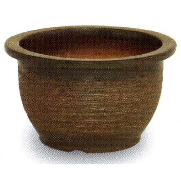 陶器製 深型盆栽鉢 ブラウン 22号 陶器製 深型盆栽鉢 ブラウン 22号