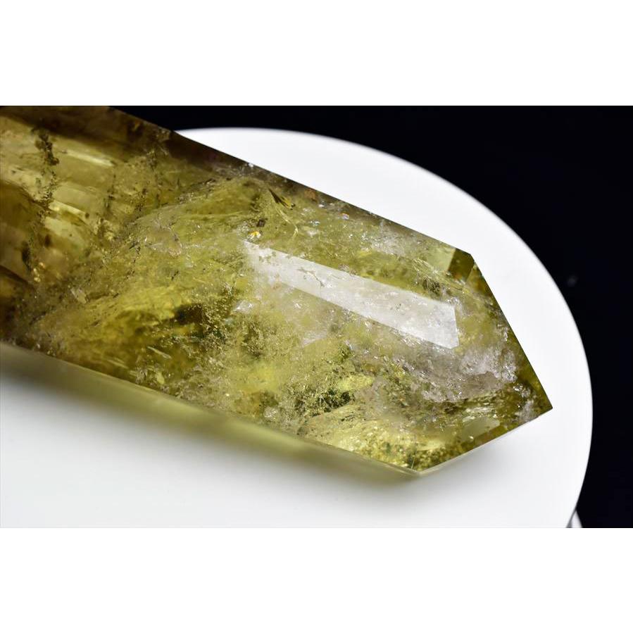 シトリン ポイント (約985g) レインボー 六角柱 ブラジル産 非加熱