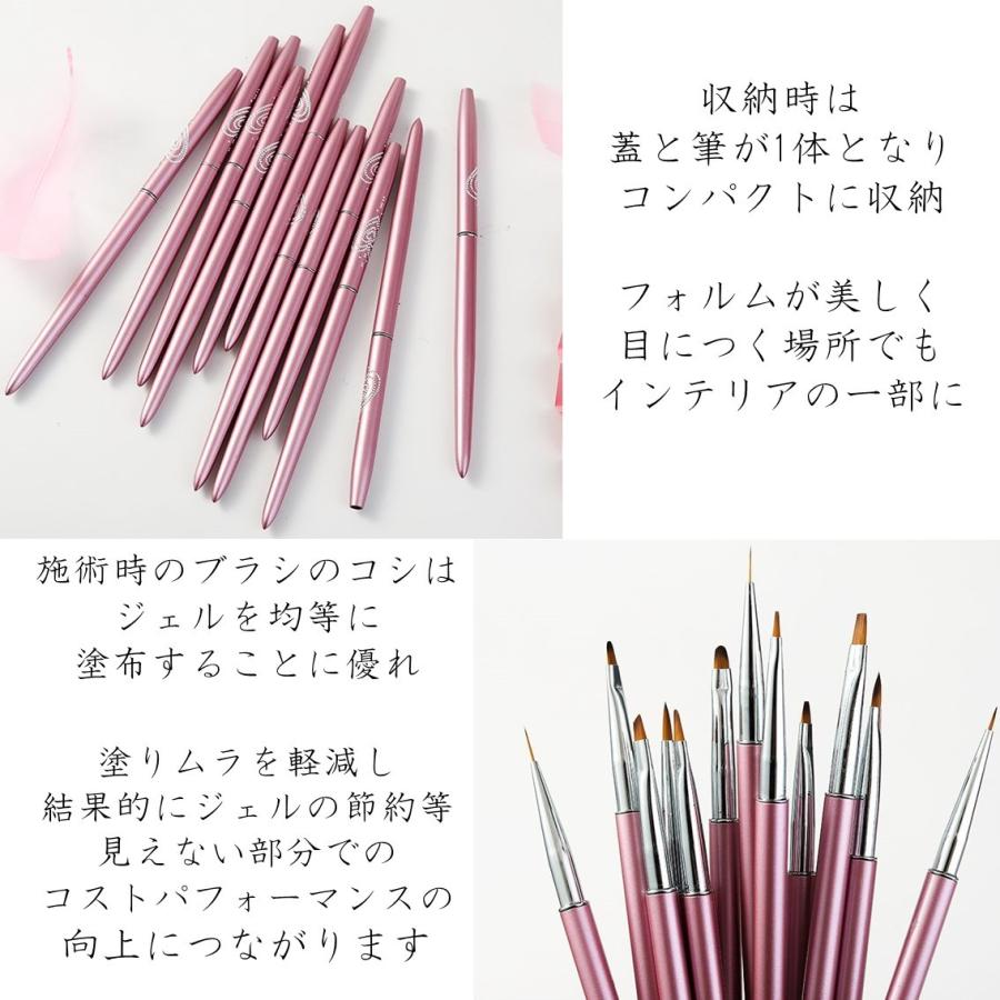 ジェルネイル カラージェル キャップ付 ネイルブラシ ピンク 1本