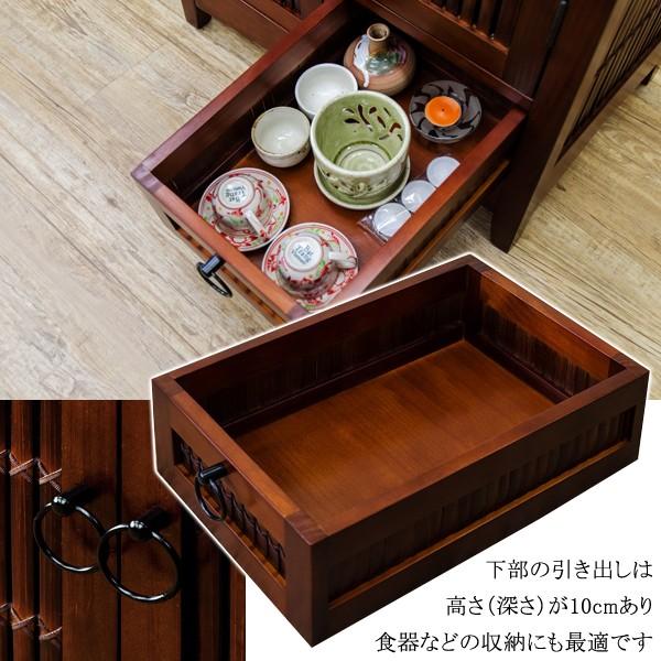 収納棚 キャビネット 扉付き 木製 竹 バンブー アジアン : うさぎ屋