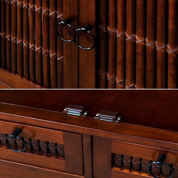 収納棚 キャビネット 扉付き 木製 竹 バンブー アジアン : うさぎ屋