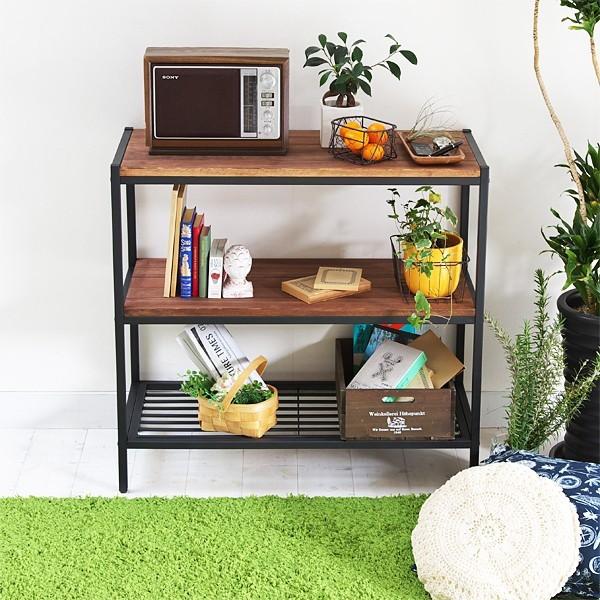 棚 3段 リビングラック ラック モダン ナチュラル ミッドセンチュリー