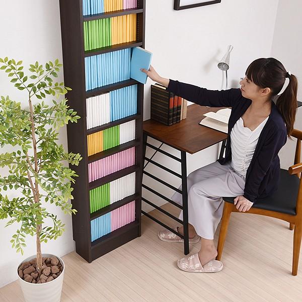 JK-PLAN（ジェイケイ・プラン） 本棚 薄型 スリム 収納棚 大容量 可動