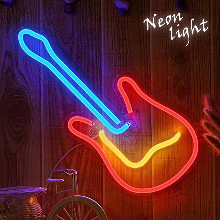 DENKO HOME（電光ホーム） LED ネオンサイン ギター USB ネオンライト