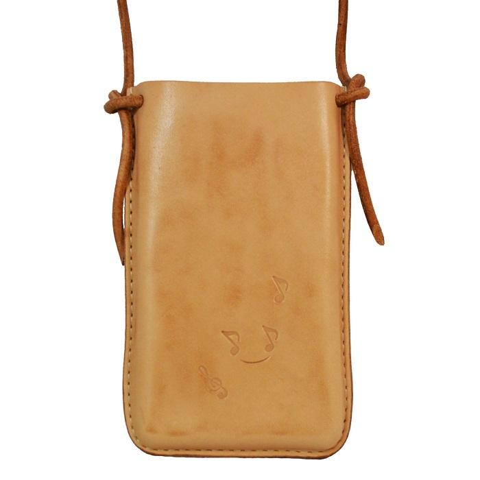 ヌメ革 スマホショルダー 携帯ホルダー スマホポシェット 大きめサイズ