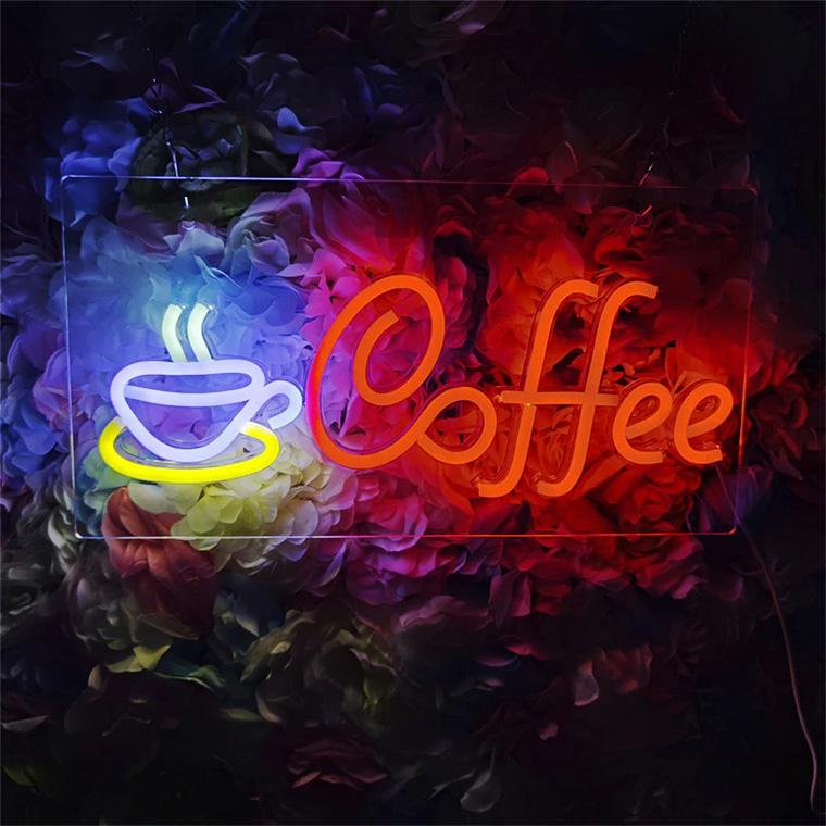 DENKO HOME（電光ホーム） LED ネオンサイン コーヒー coffee USB電源