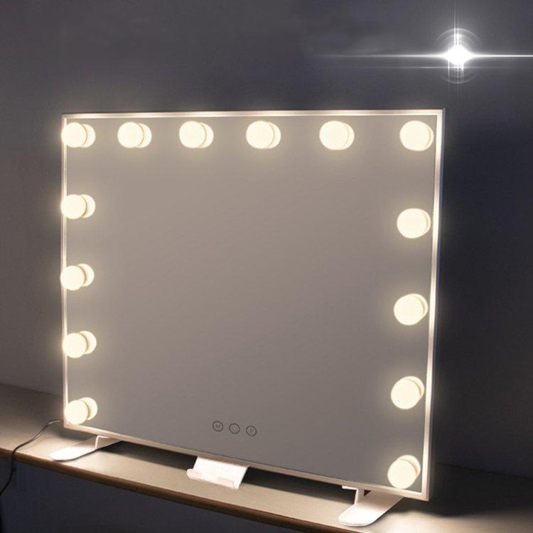 1年保証】卓上ミラー 大きい 化粧鏡 LED ライト付き 大型 タッチ操作