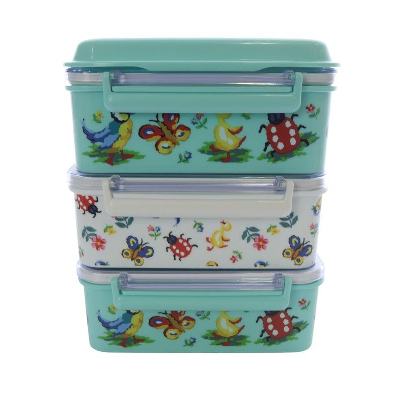 未使用品 フェイラー FEILER ハイジ 3段ランチボックス お弁当箱 黄緑