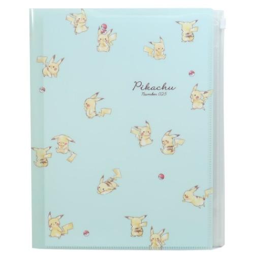 ジップファスナー付 6ポケット A4 クリアファイル ファイル ピカチュウ