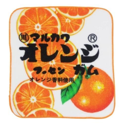 やわらか ハンカチタオル マルカワフーセンガム オレンジ ミニタオル