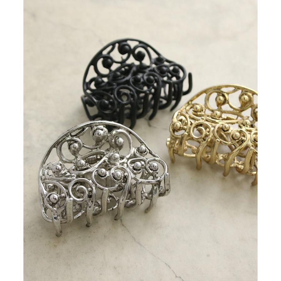 ヴァンテーヌ アンティーク調透かし模様バンスクリップ ヘアクリップ