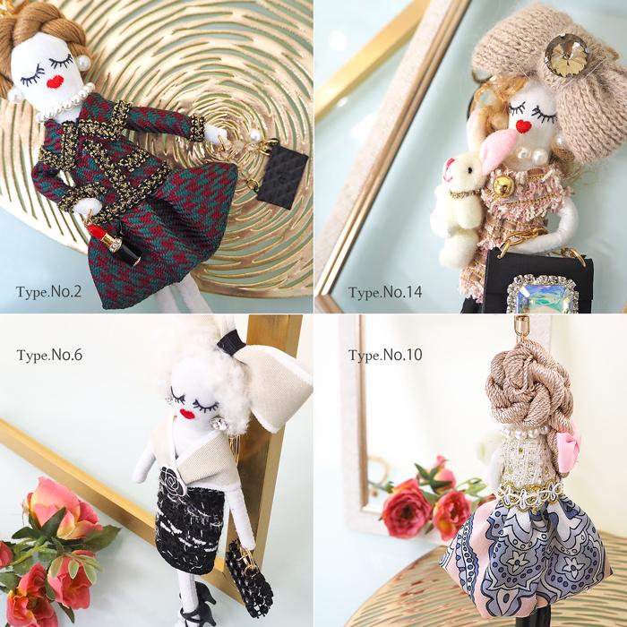 バッグチャーム キーホルダー レディース ドールチャーム ゴルフ女子