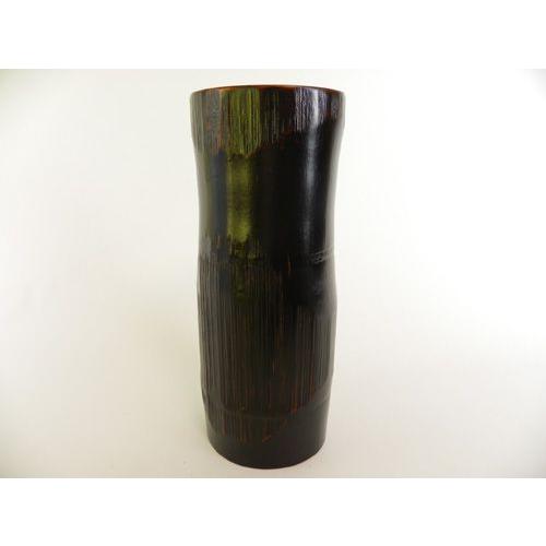 花器 寸筒 投入 塗 35cm 竹の節を生かした花入 シック ブラック 花が