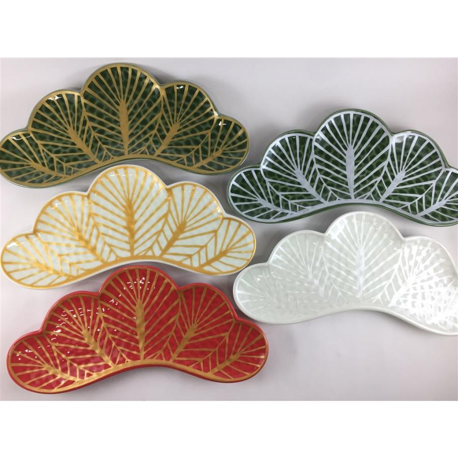 有田焼 幸楽窯 錦金松葉形 前菜皿 25cm お正月 食器 お祝い事 中皿 松