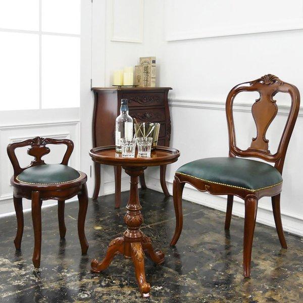 ラウンドテーブル ヴァーサ アンティーク調 豪華 高級感 木製 丸